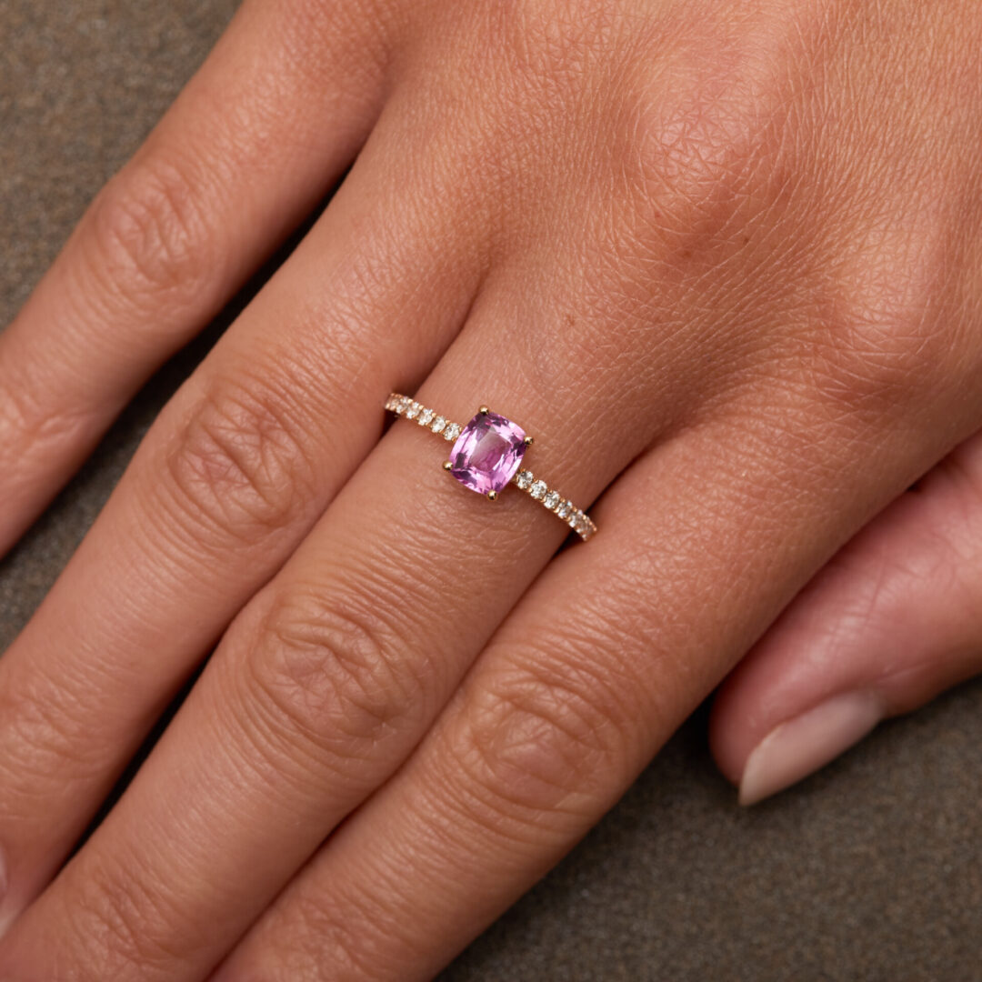bague saphir rose