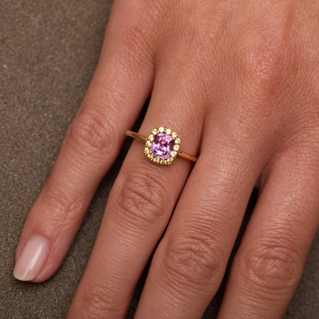 bague saphir rose