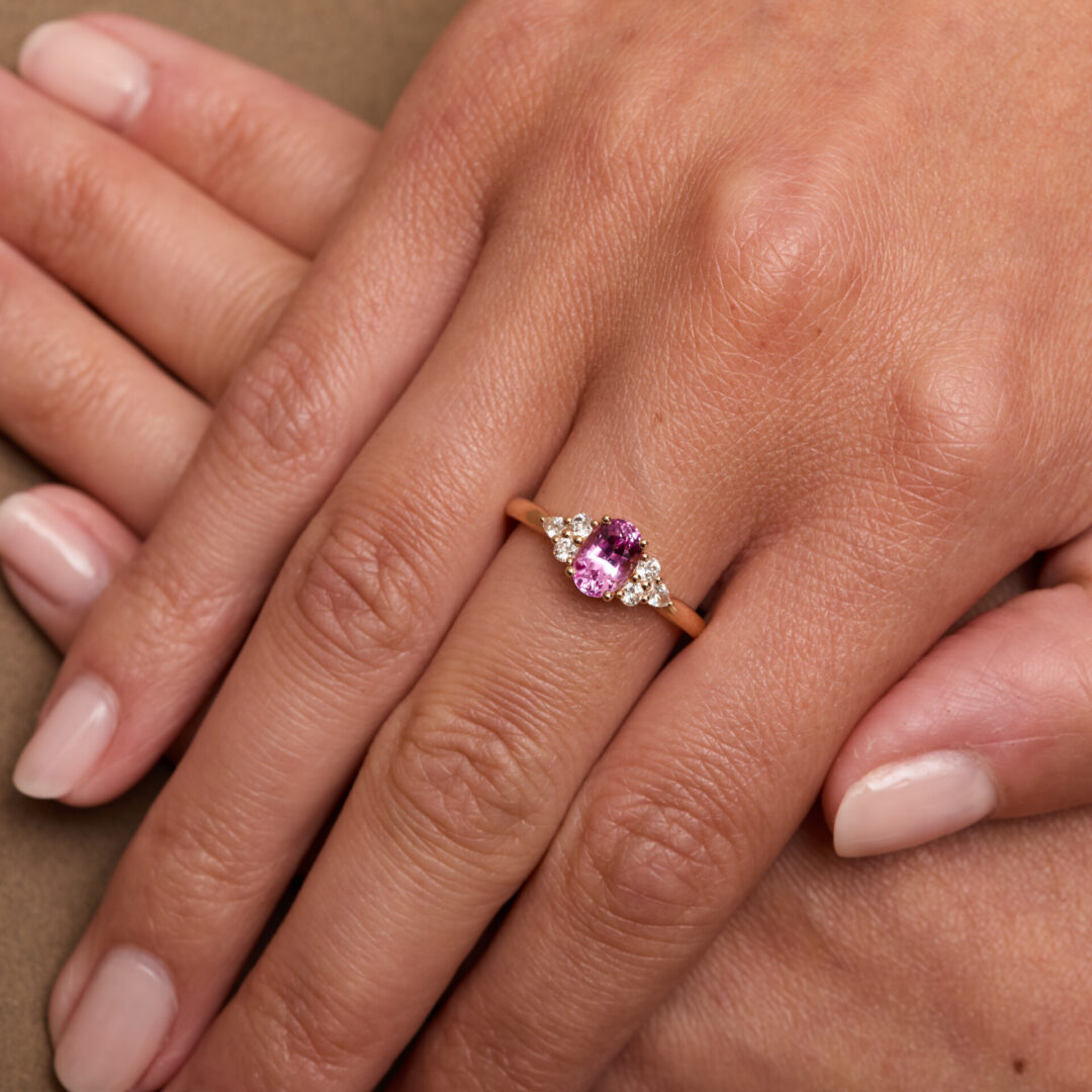 bague saphir rose