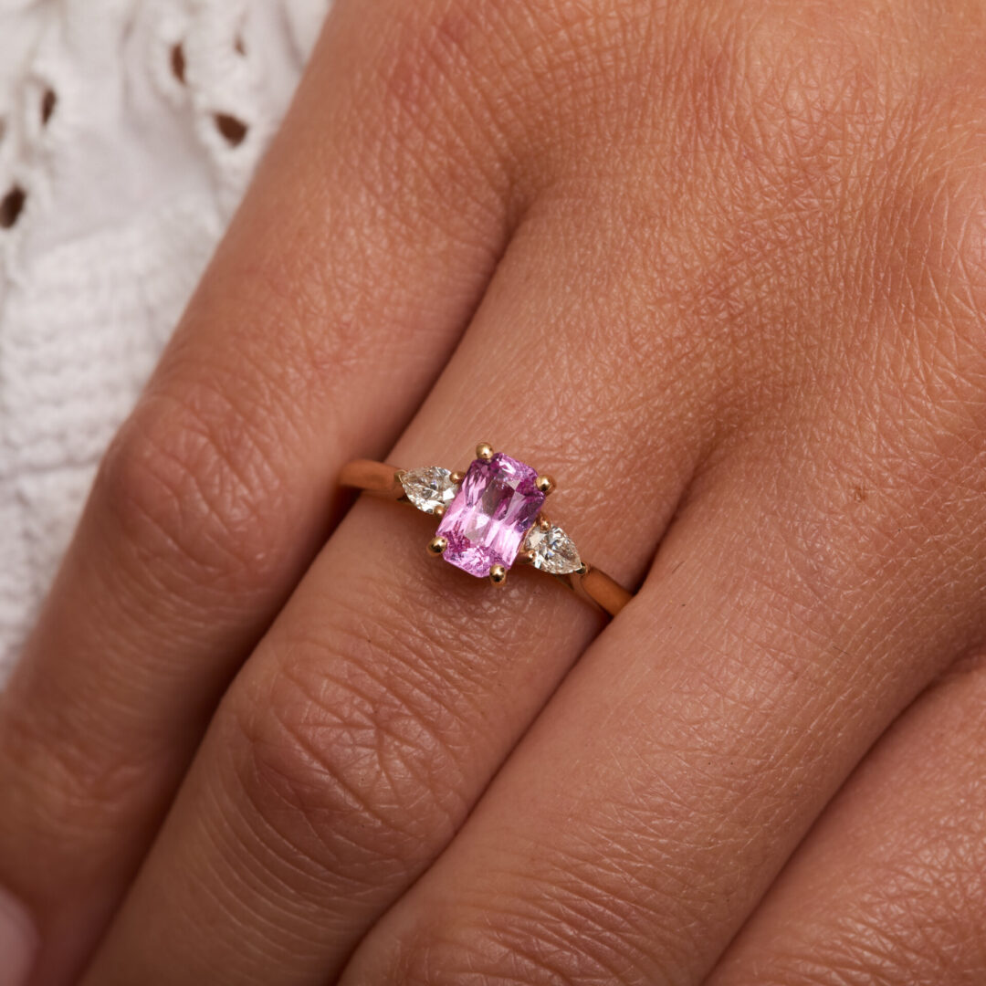 bague saphir rose
