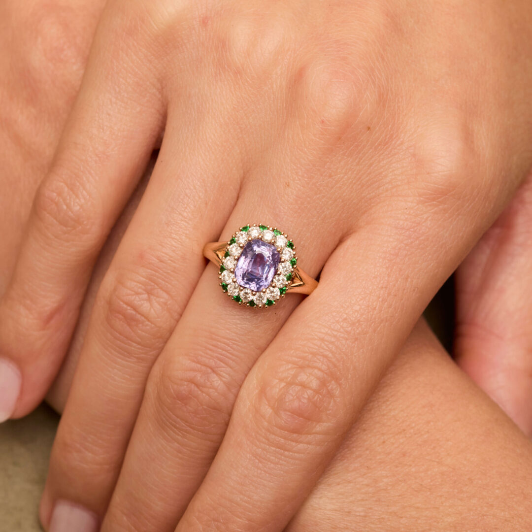 Bague marguerite Saphir Violet