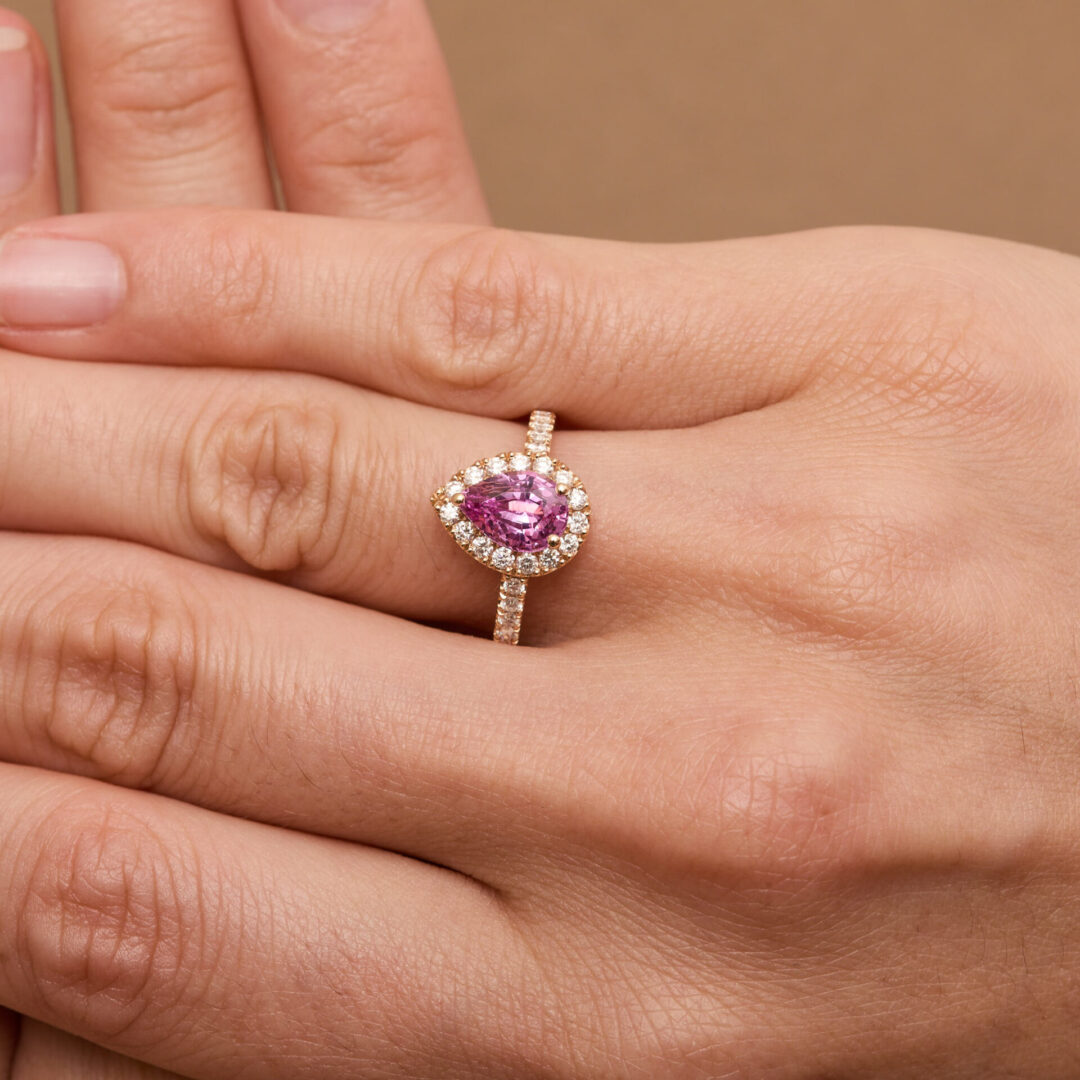 bague saphir rose