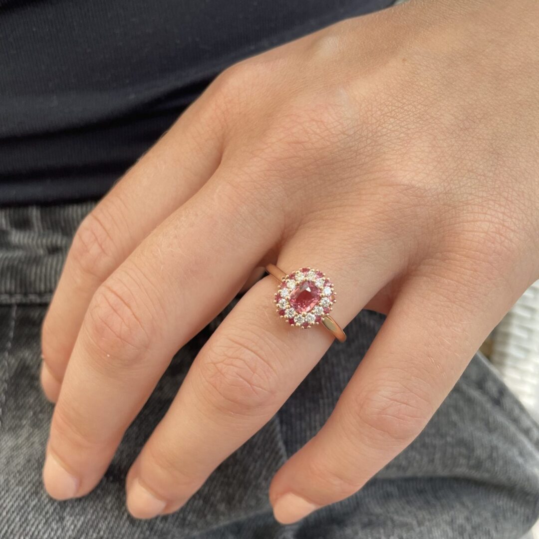 Bague Saphir Padparadscha