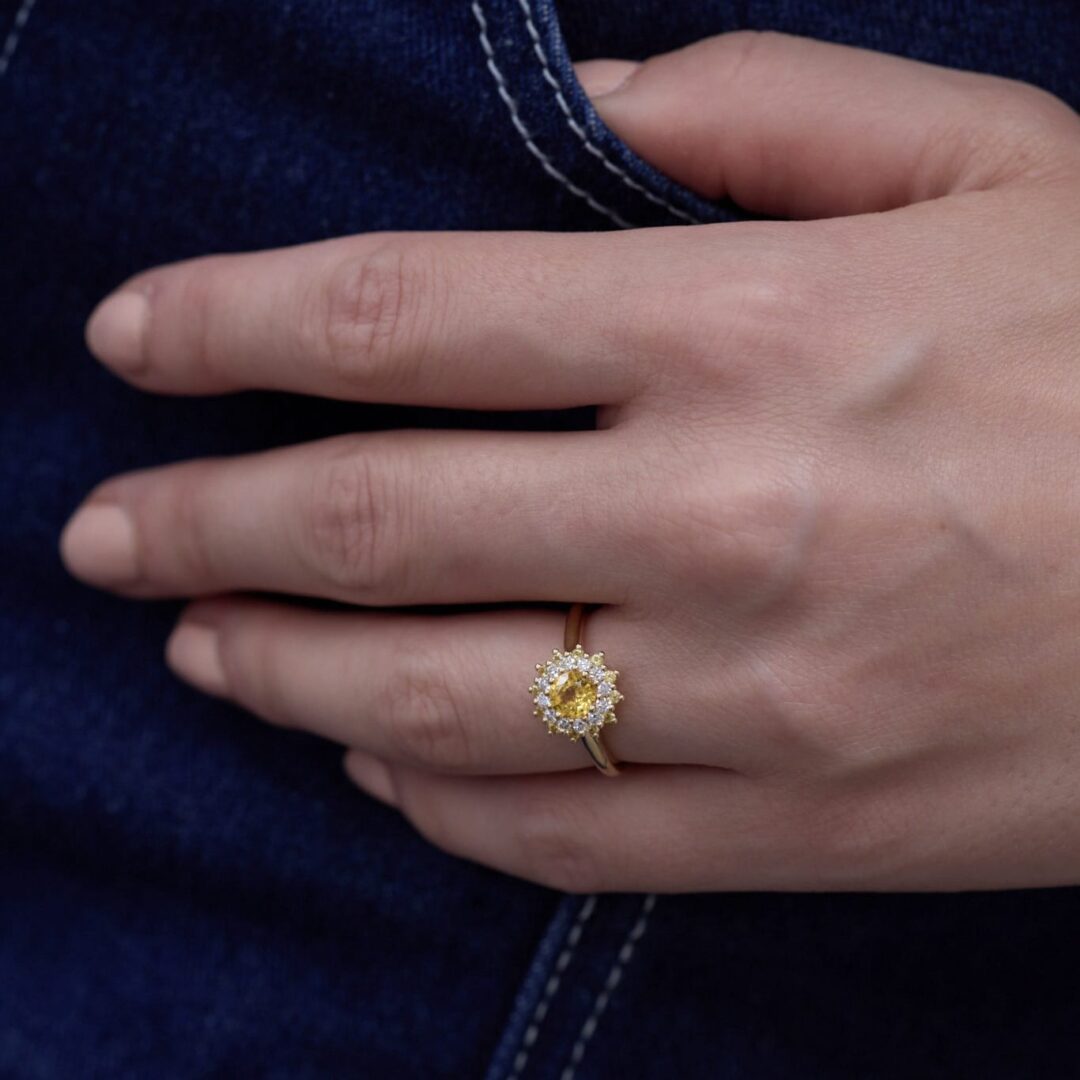 Bague Marguerite Saphir Jaune