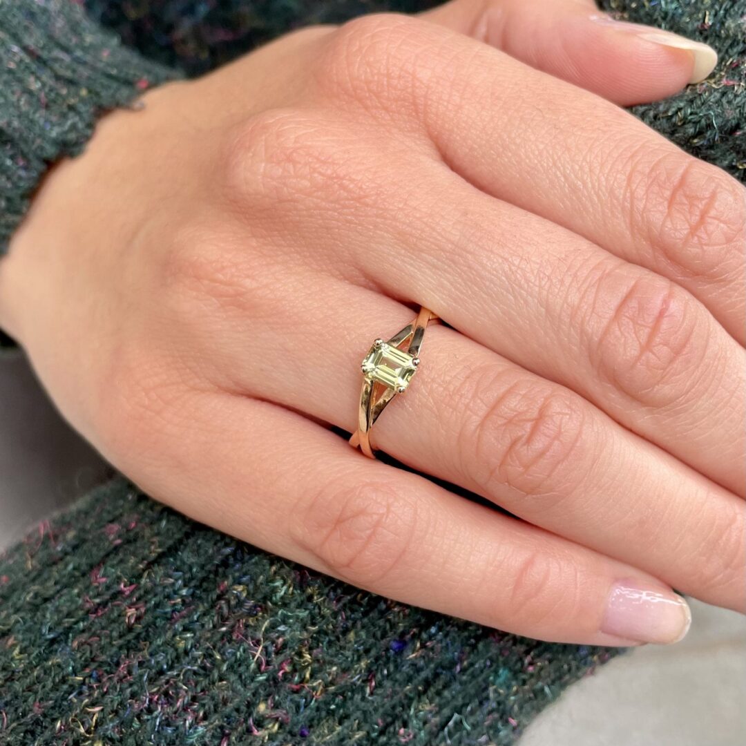 Bague solitaire Saphir Jaune