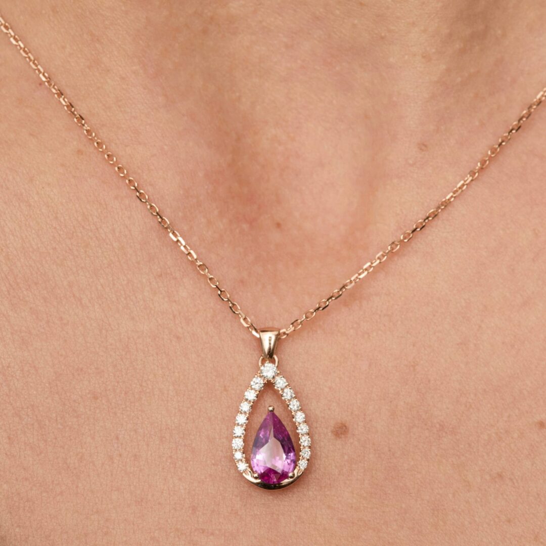 Collier Devi - Saphir Rose 1.11 carats