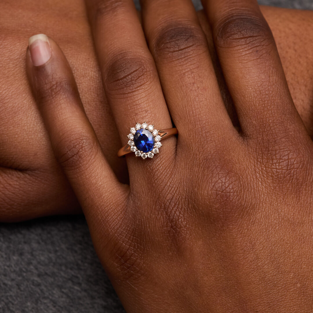 bague saphir or rose