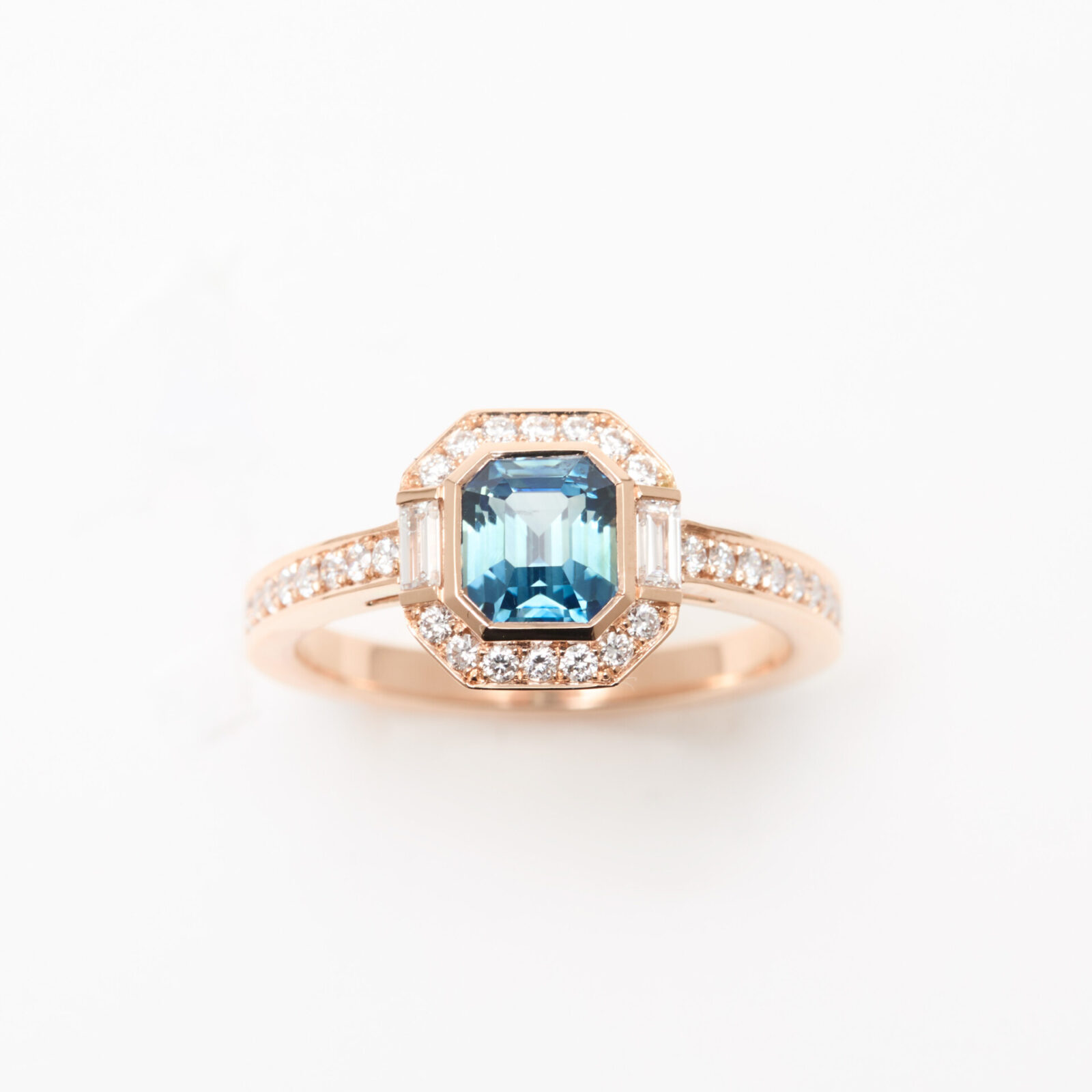 bague saphir teal art deco