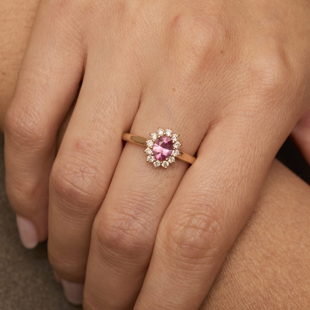 Bague marguerite saphir