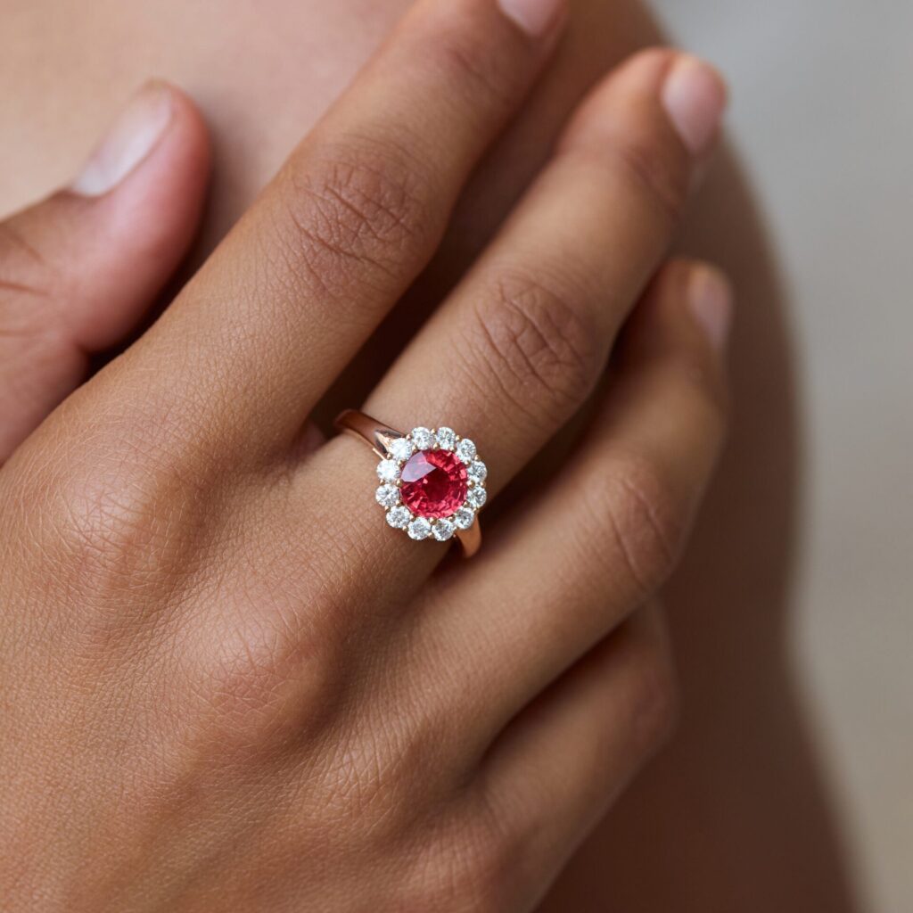 bague spinelle rouge