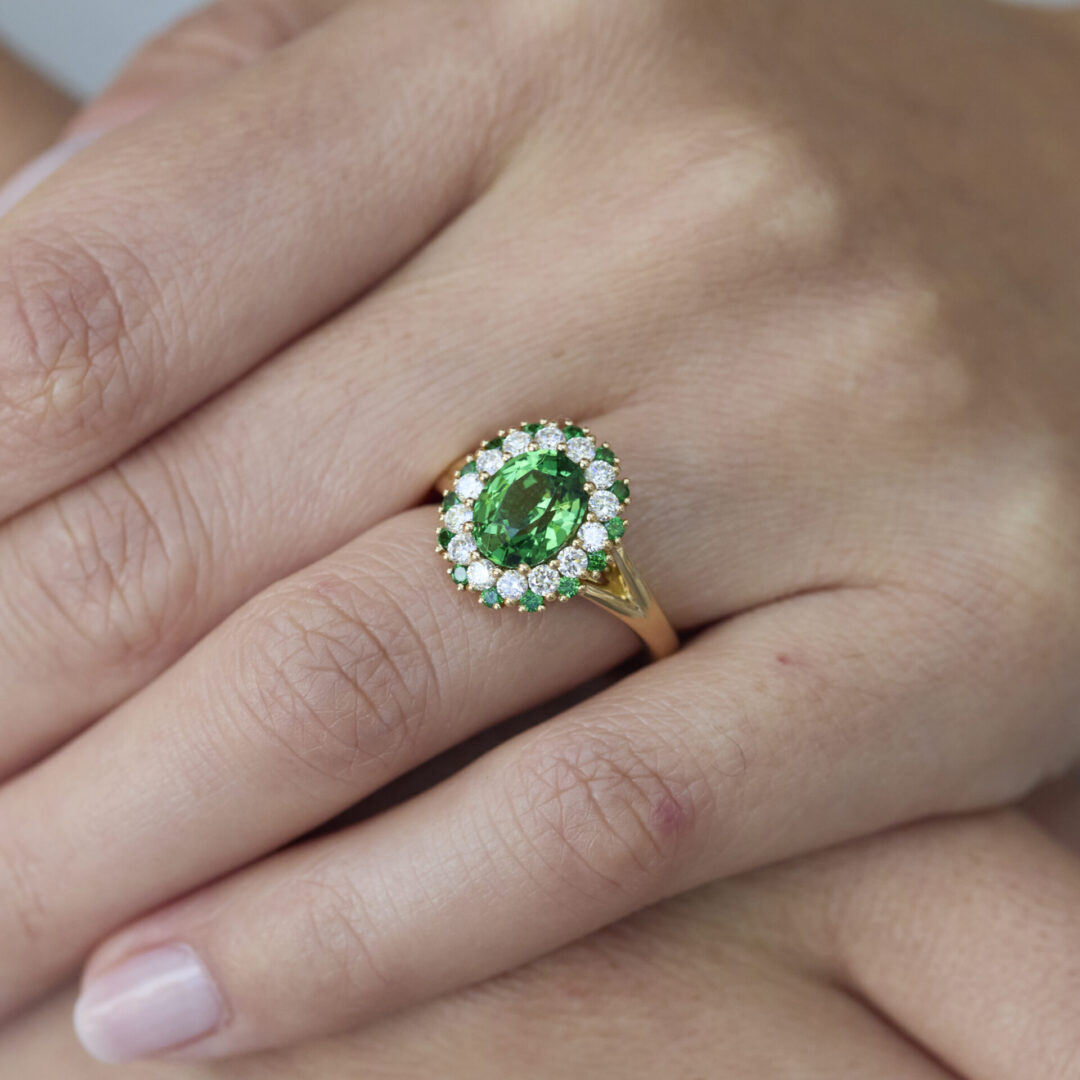 Bague marguerite Tsavorite