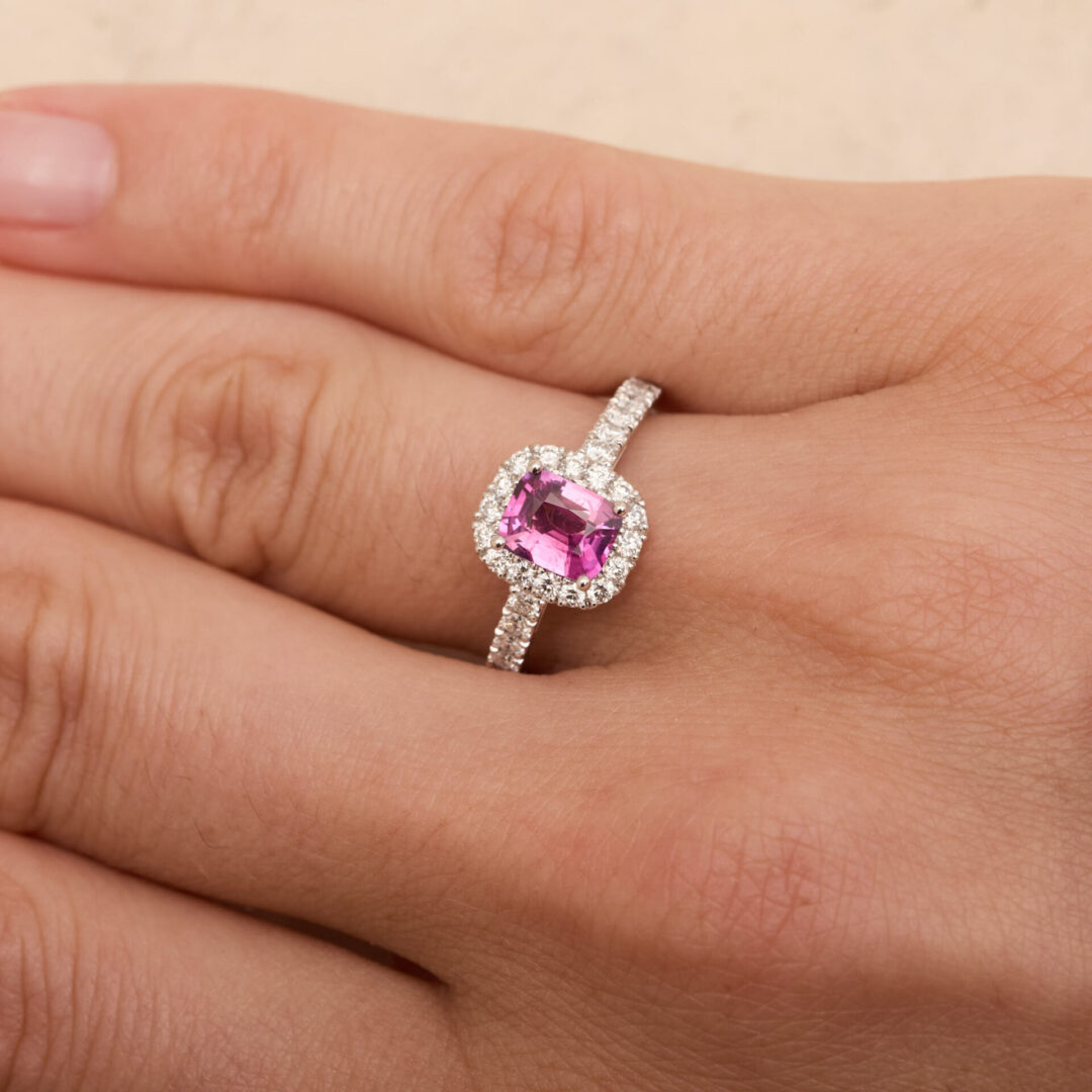 bague saphir rose