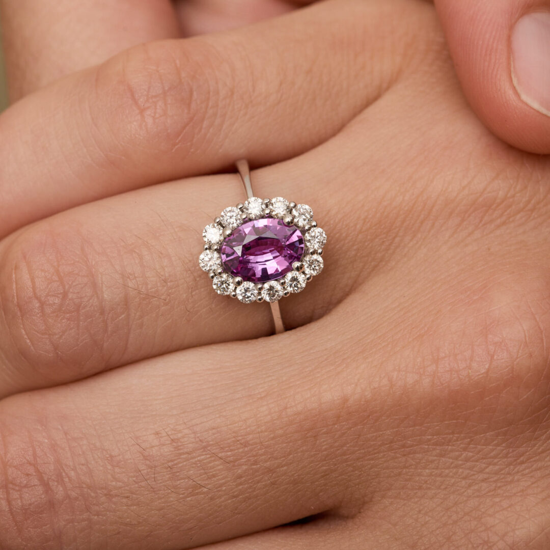 bague saphir rose