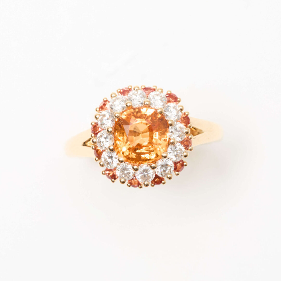 Bague pompadour Grenat Mandarin