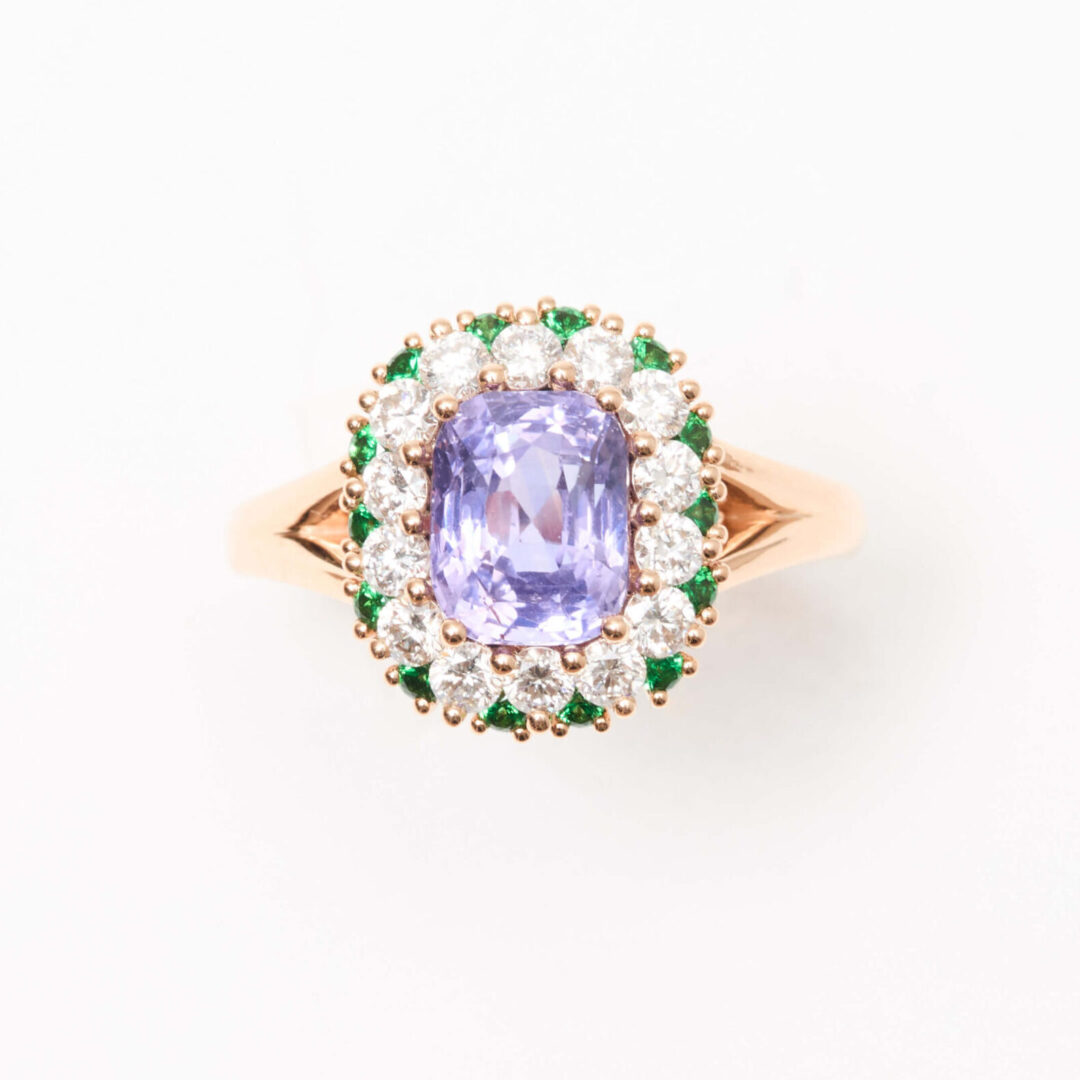 Bague marguerite Saphir Violet