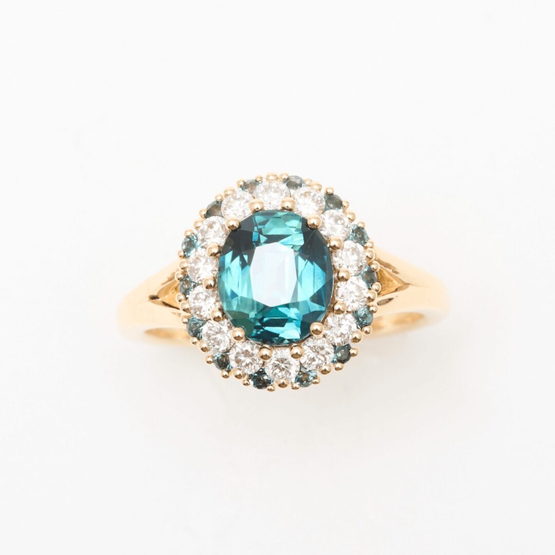 Bague marguerite Saphir Teal