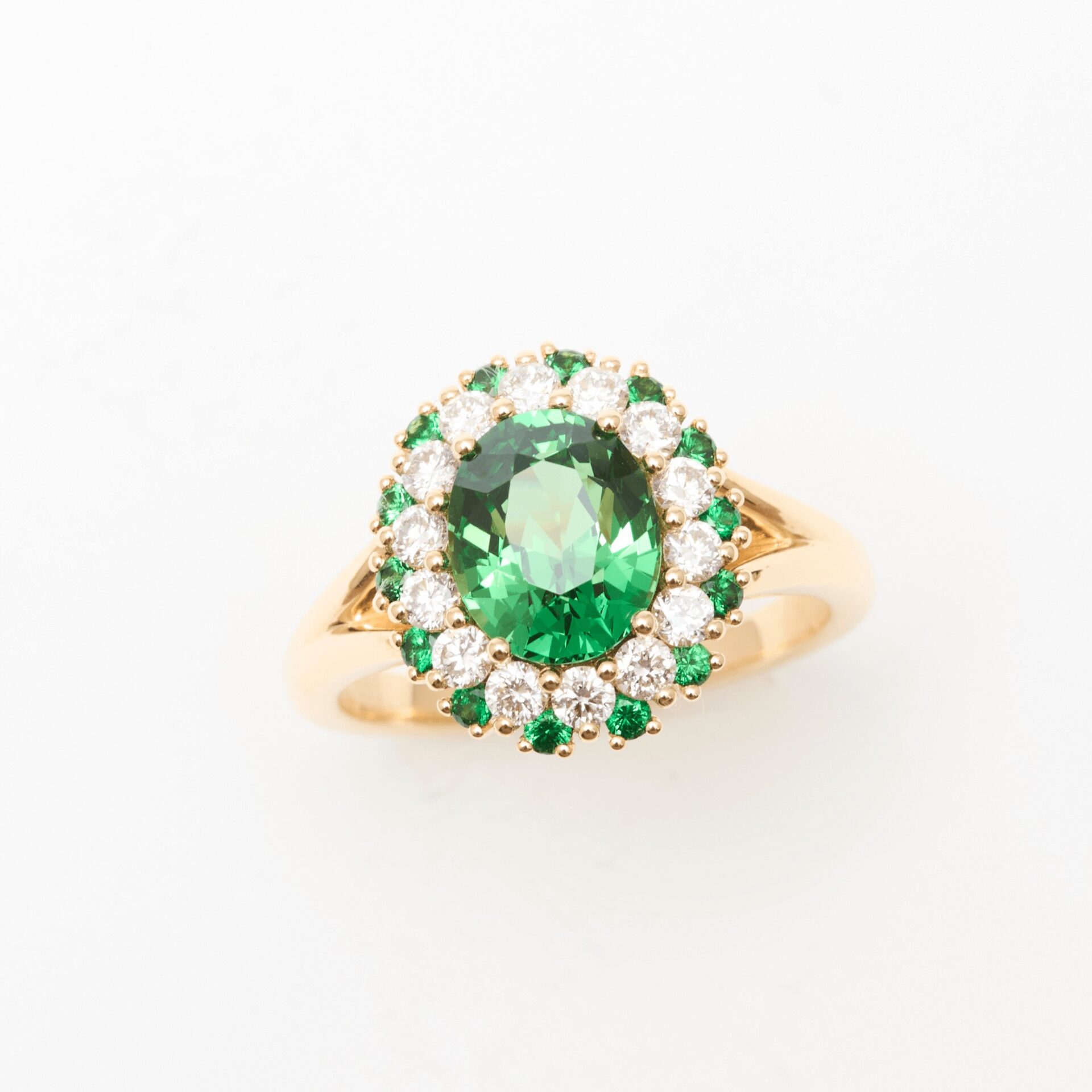 Bague marguerite Tsavorite