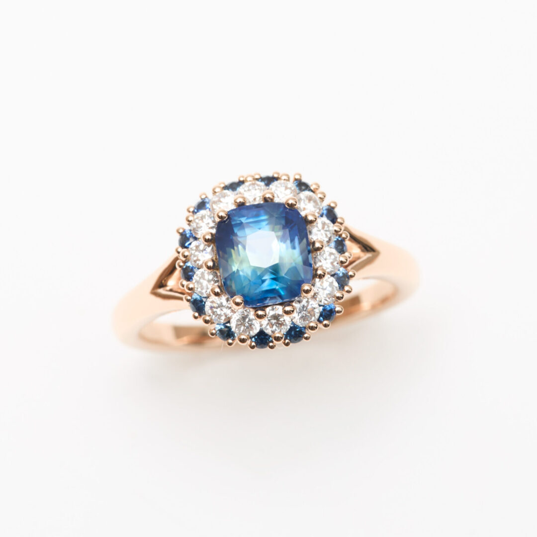 bague marguerite saphir teal