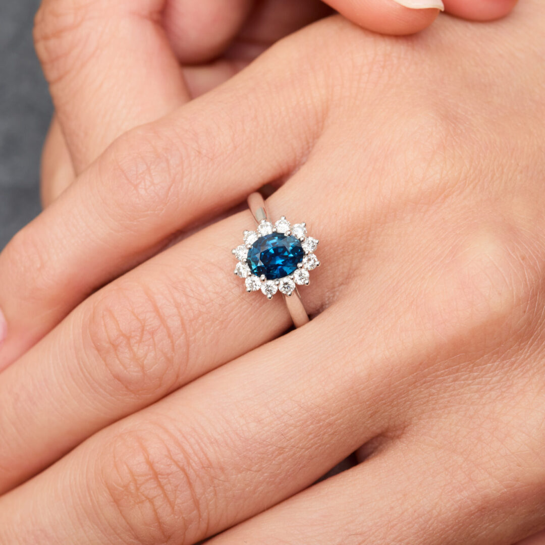 Bague Marguerite Saphir Teal