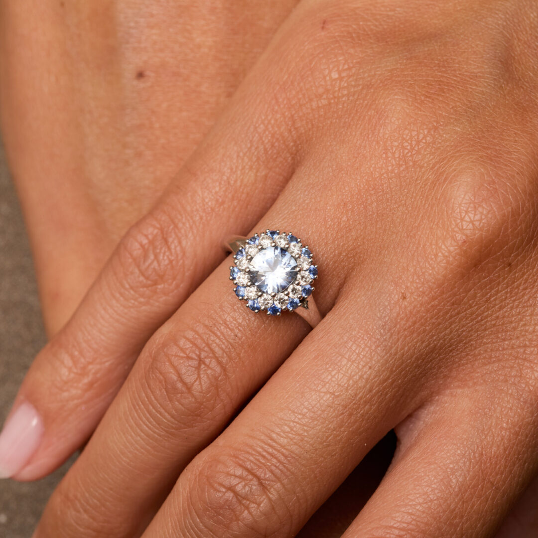 bague marguerite saphir