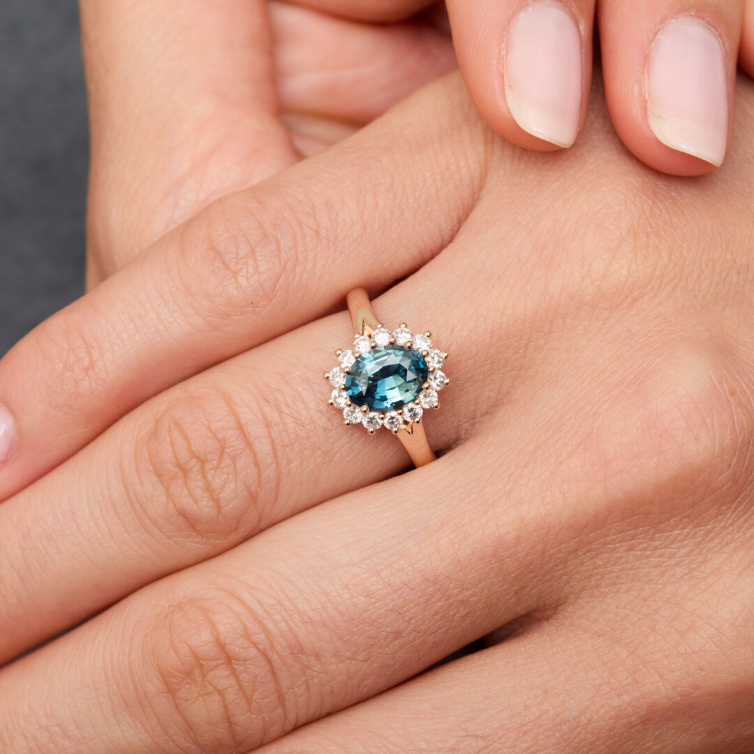 Bague Marguerite Saphir Teal