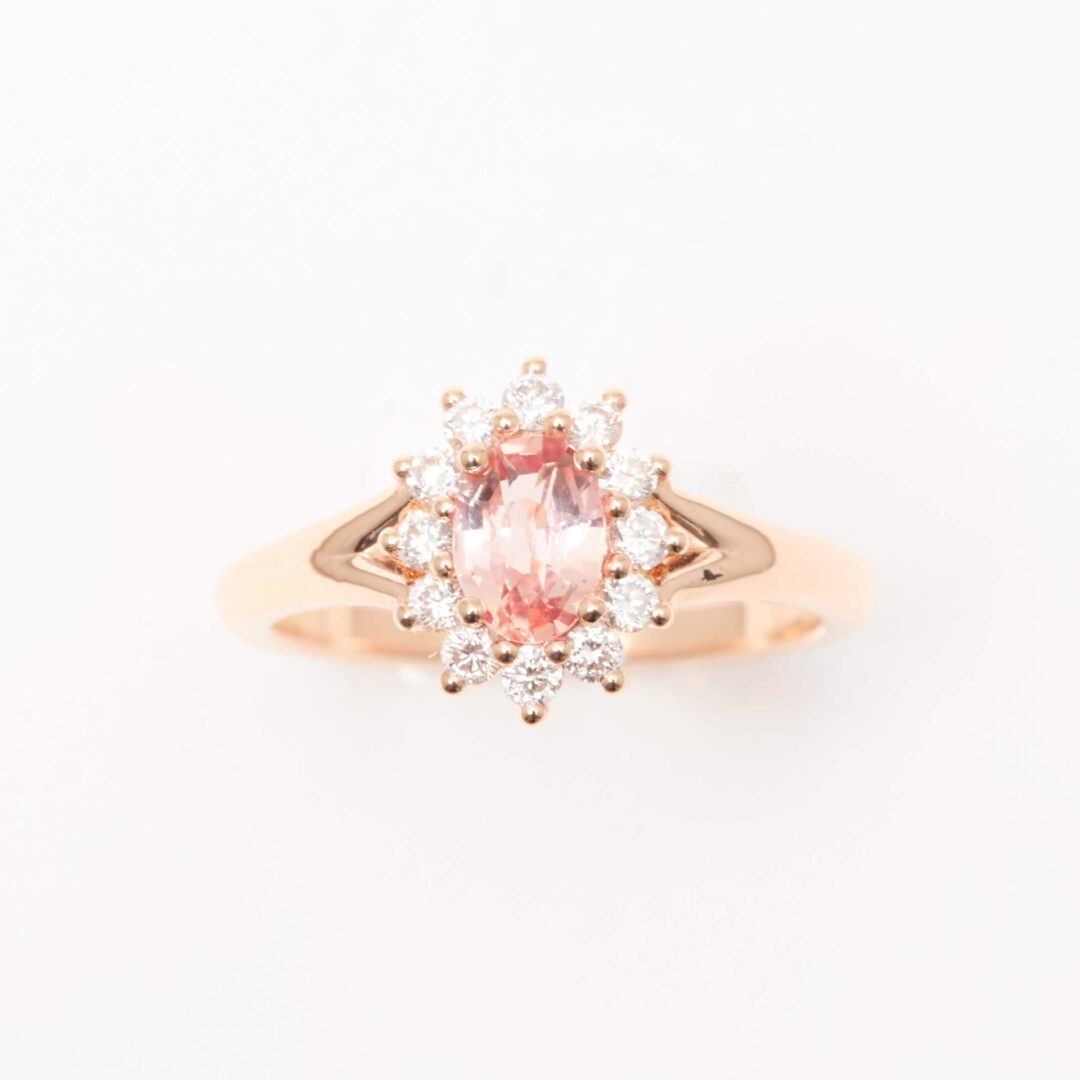 Bague Marguerite Saphir Padparadscha