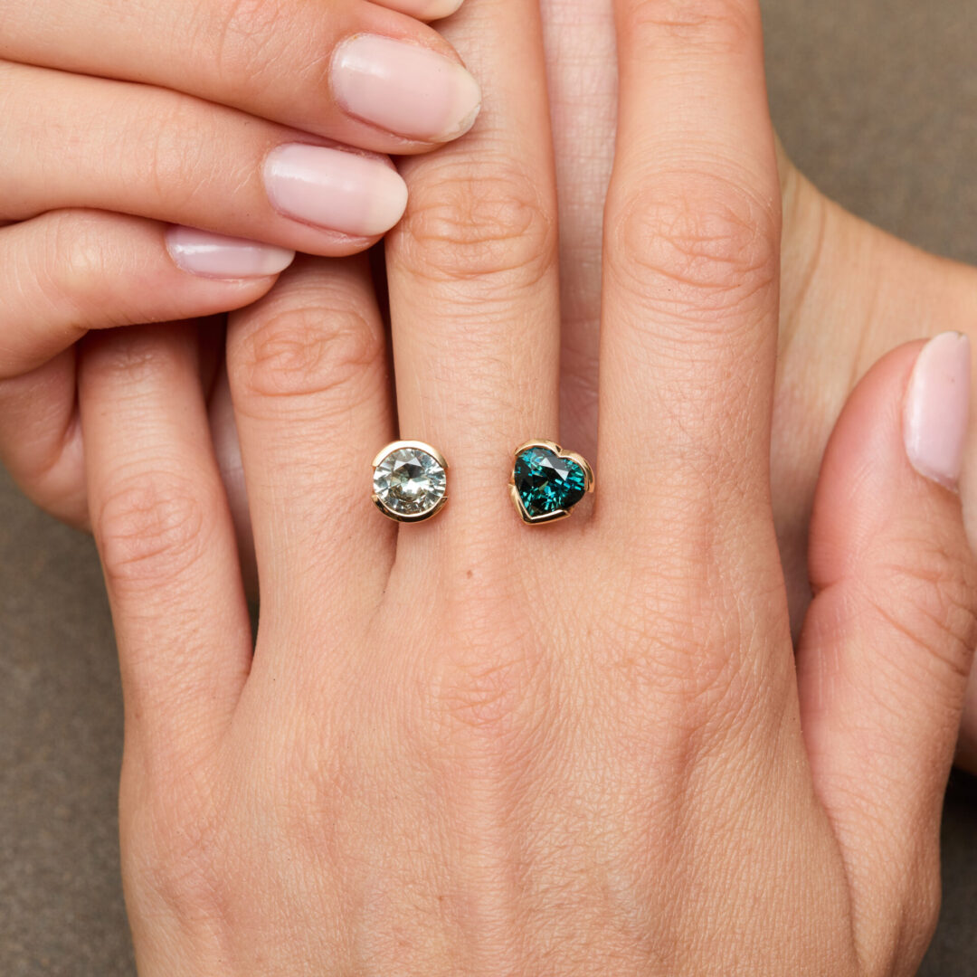 Bague Toi & Moi Saphir Teal