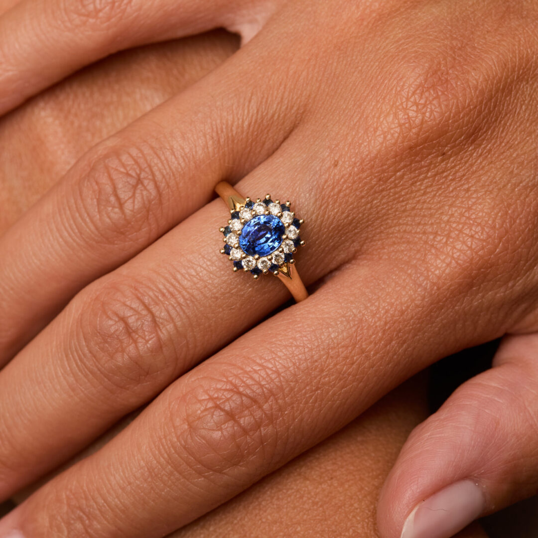 bague marguerite saphir