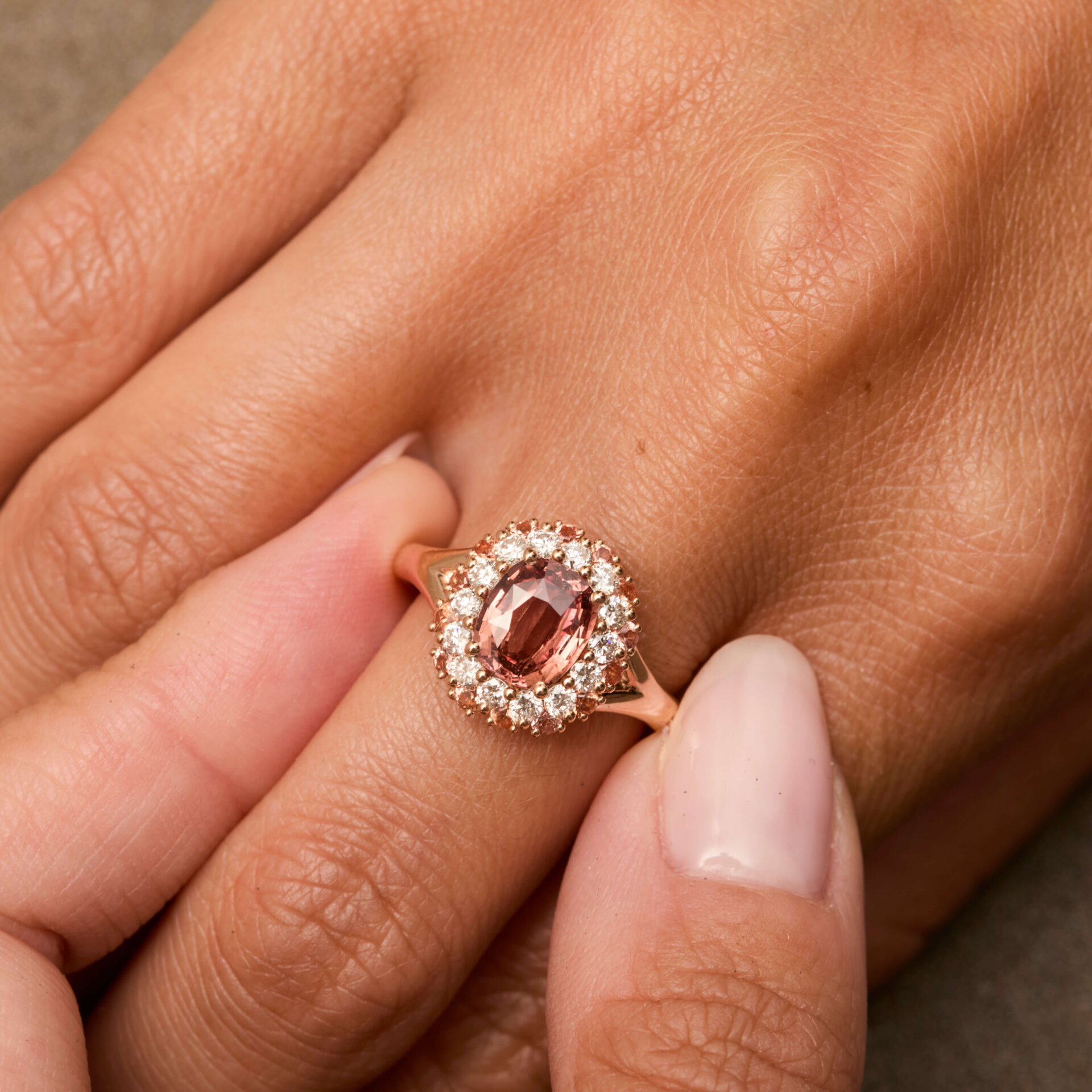 Bague Saphir Padparadscha