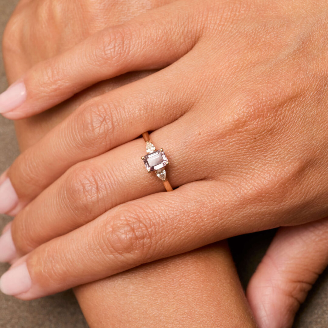 Bague Trilogie Saphir rose