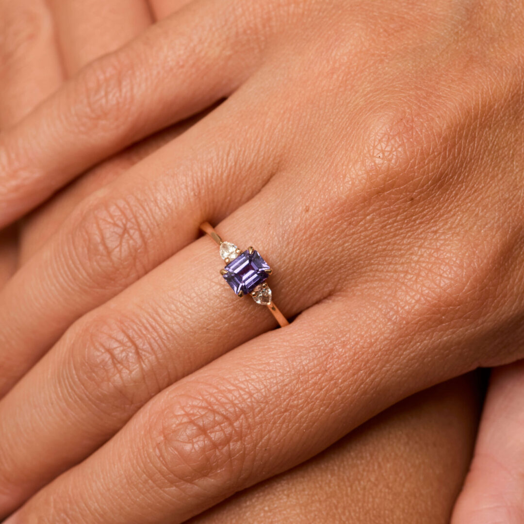 Bague Trilogie Saphir violet