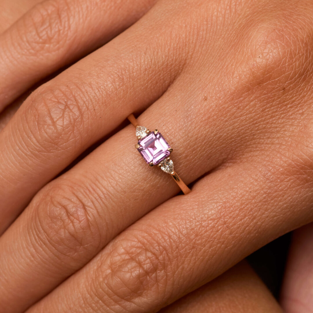 Bague Trilogie Saphir Rose