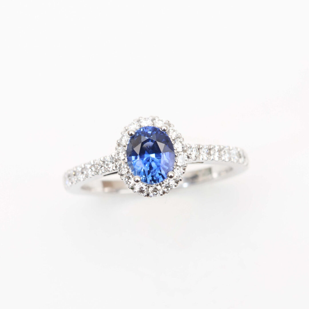 Bague marguerite Saphir Bleu