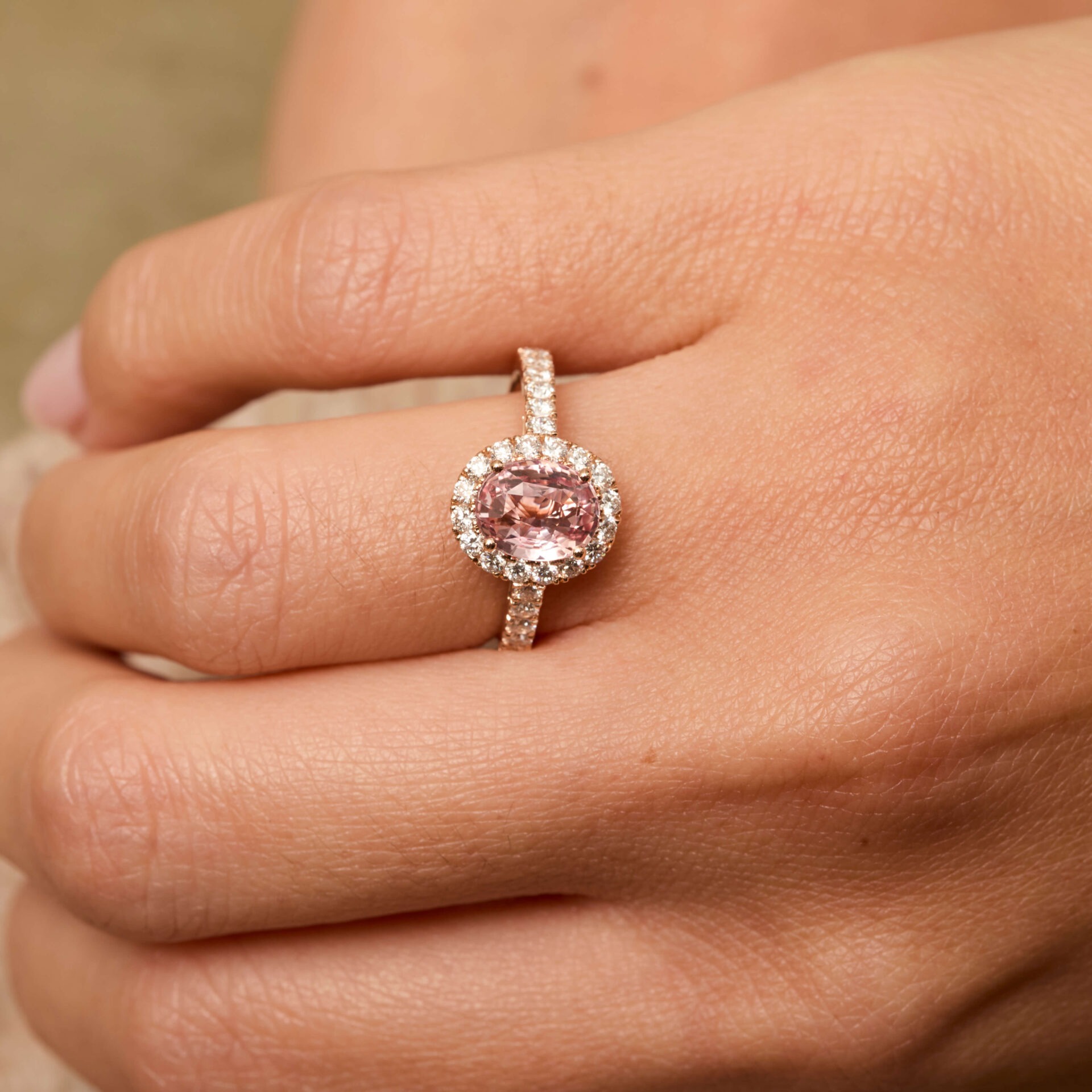 Bague Saphir Padparadscha