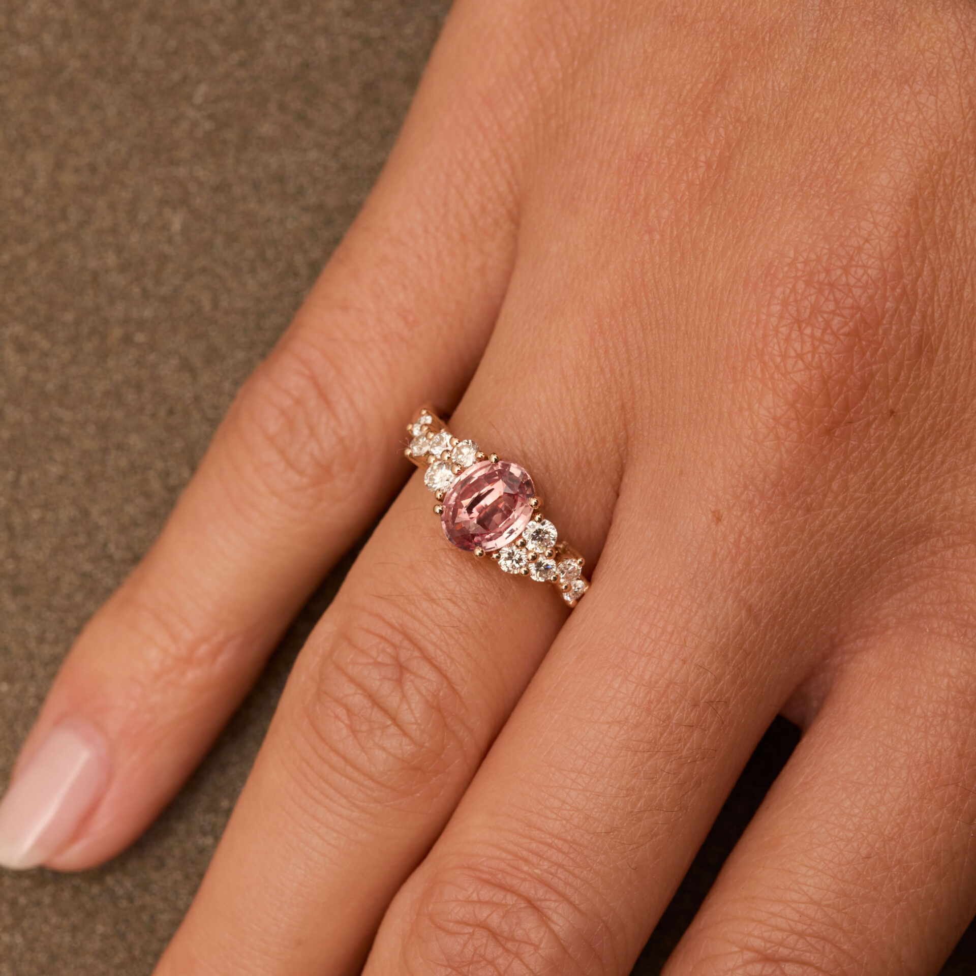 Bague Saphir Padparadscha