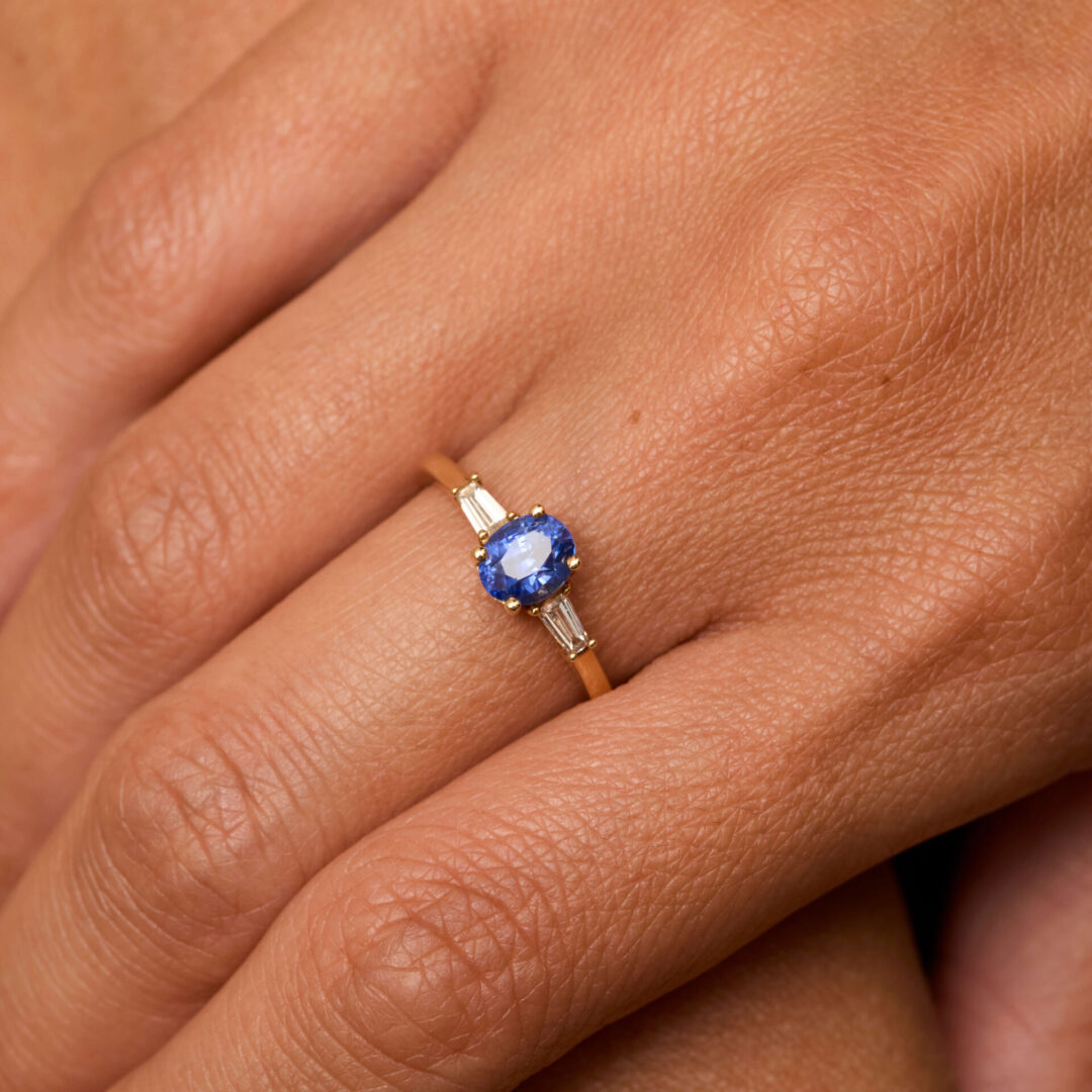 Bague Trilogie Saphir Bleu