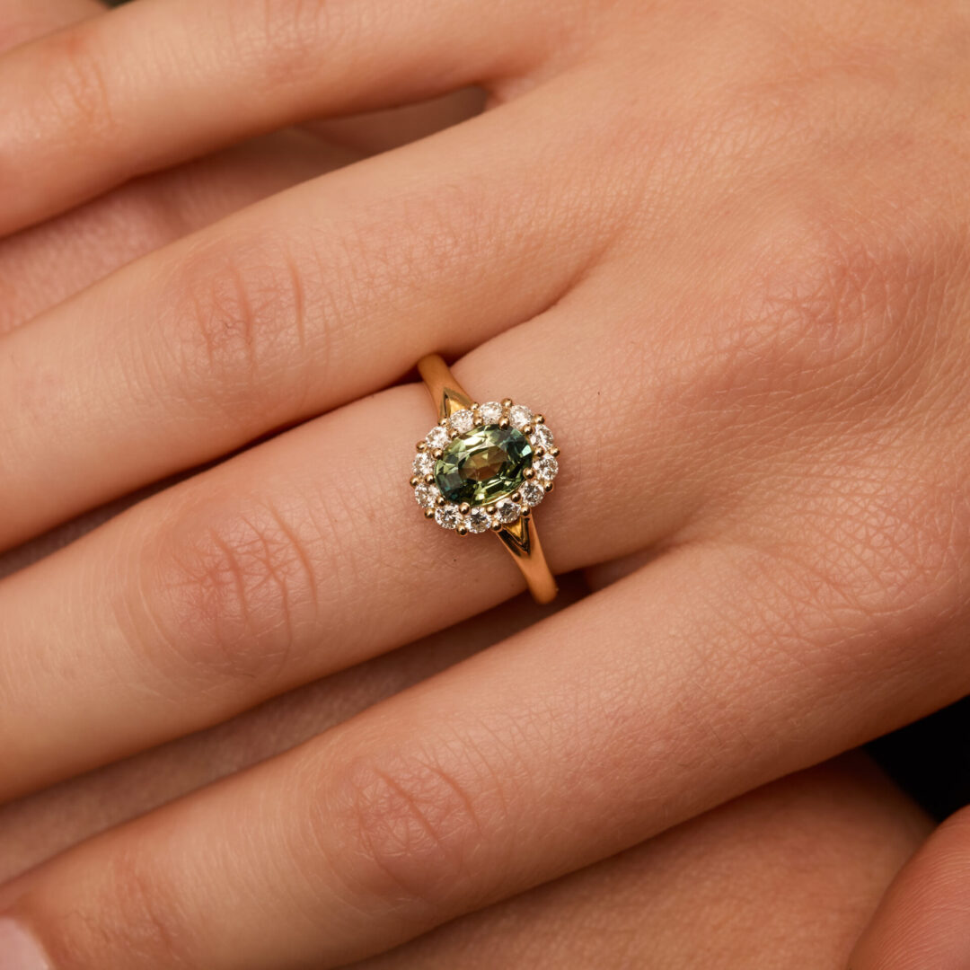 Bague marguerite Saphir Teal