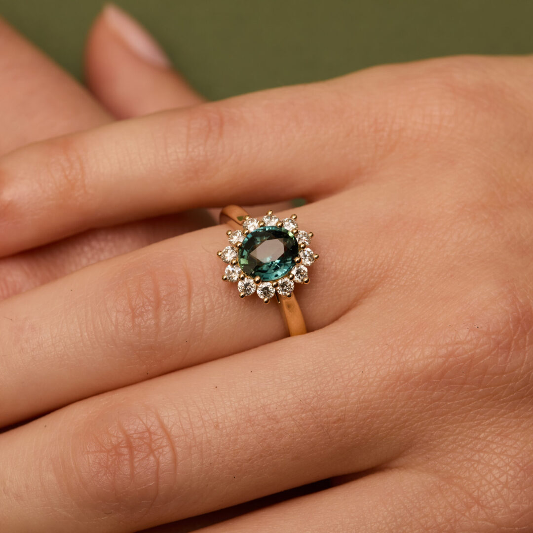 Bague Saphir teal