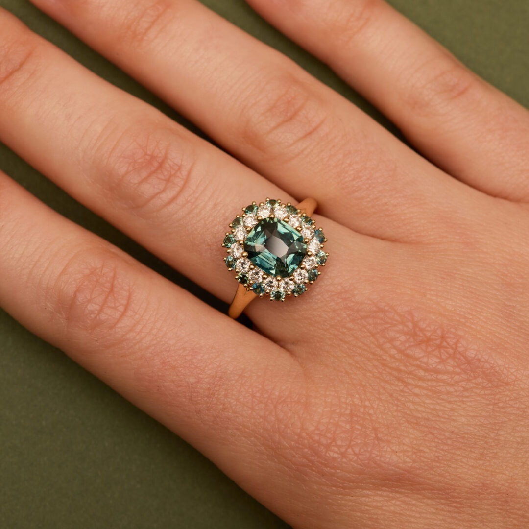 Bague Saphir teal